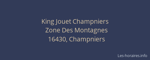 King Jouet Champniers