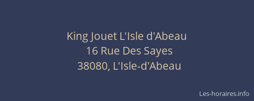 King Jouet L'Isle d'Abeau