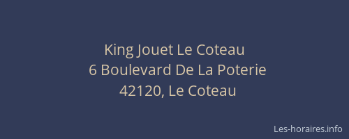 King Jouet Le Coteau