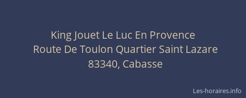 King Jouet Le Luc En Provence