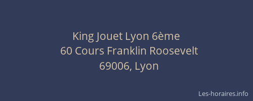 King Jouet Lyon 6ème