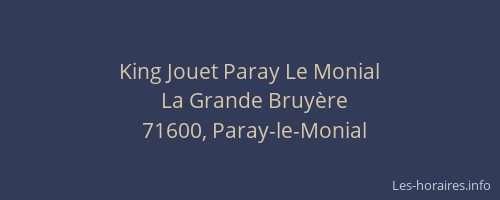 King Jouet Paray Le Monial