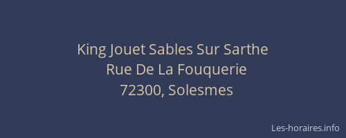 King Jouet Sables Sur Sarthe