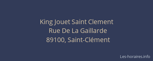 King Jouet Saint Clement