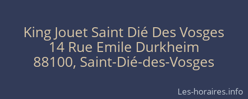 King Jouet Saint Dié Des Vosges