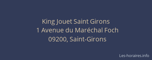 King Jouet Saint Girons