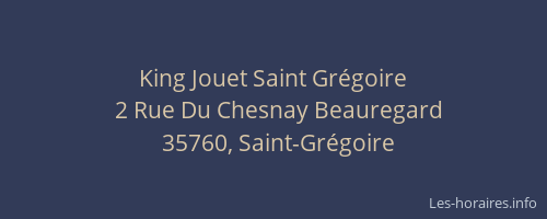 King Jouet Saint Grégoire