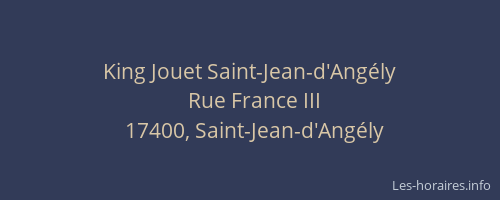 King Jouet Saint-Jean-d'Angély