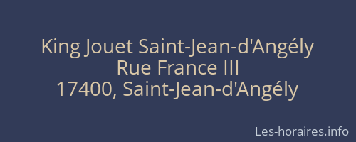 King Jouet Saint-Jean-d'Angély