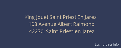 King Jouet Saint Priest En Jarez