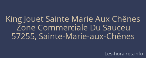King Jouet Sainte Marie Aux Chênes