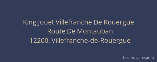 King Jouet Villefranche De Rouergue