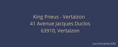 King Pneus - Vertaizon