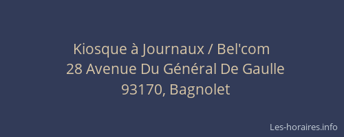 Kiosque à Journaux / Bel'com