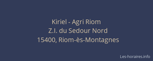 Kiriel - Agri Riom