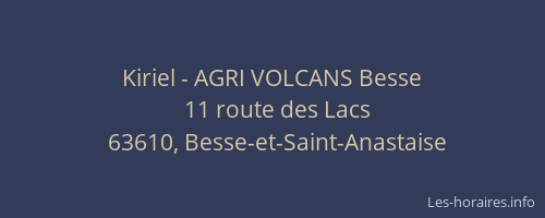 Kiriel - AGRI VOLCANS Besse