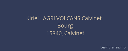 Kiriel - AGRI VOLCANS Calvinet