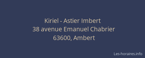 Kiriel - Astier Imbert