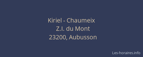 Kiriel - Chaumeix