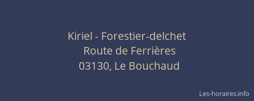 Kiriel - Forestier-delchet