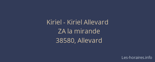 Kiriel - Kiriel Allevard