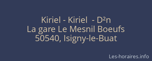 Kiriel - Kiriel  - D²n