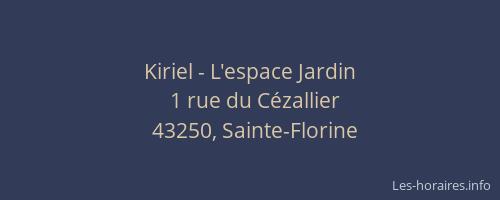 Kiriel - L'espace Jardin