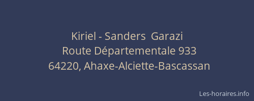 Kiriel - Sanders  Garazi