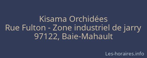 Kisama Orchidées