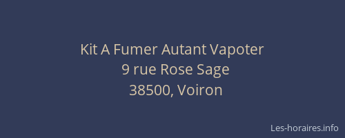 Kit A Fumer Autant Vapoter