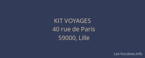 KIT VOYAGES