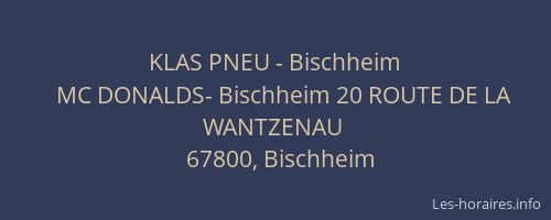 KLAS PNEU - Bischheim