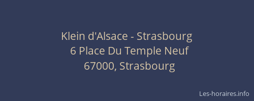 Klein d'Alsace - Strasbourg