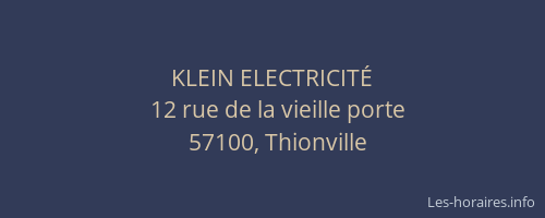 KLEIN ELECTRICITÉ