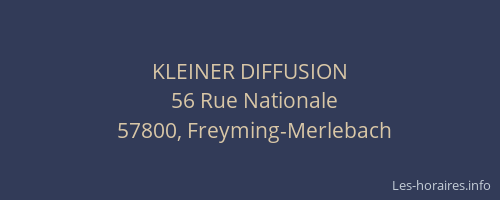 KLEINER DIFFUSION