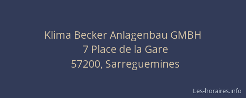 Klima Becker Anlagenbau GMBH