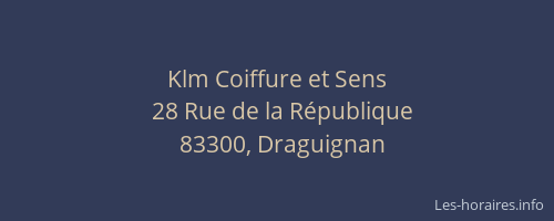 Klm Coiffure et Sens