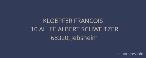 KLOEPFER FRANCOIS