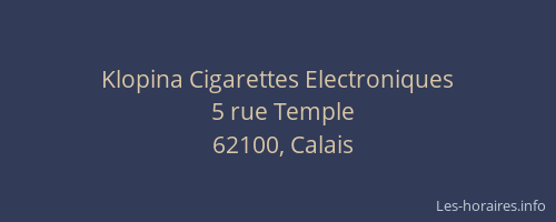 Klopina Cigarettes Electroniques