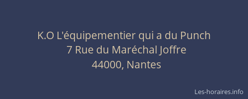 K.O L'équipementier qui a du Punch