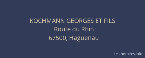 KOCHMANN GEORGES ET FILS