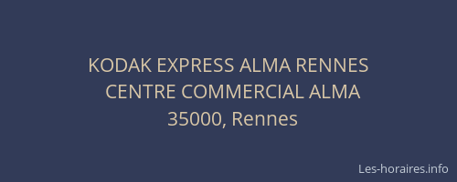 KODAK EXPRESS ALMA RENNES