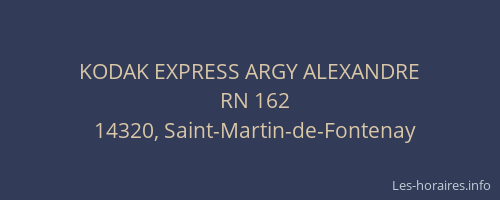 KODAK EXPRESS ARGY ALEXANDRE