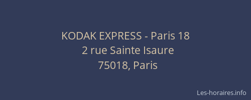 KODAK EXPRESS - Paris 18