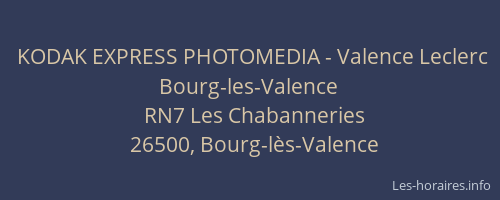 KODAK EXPRESS PHOTOMEDIA - Valence Leclerc Bourg-les-Valence