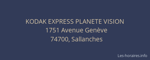 KODAK EXPRESS PLANETE VISION