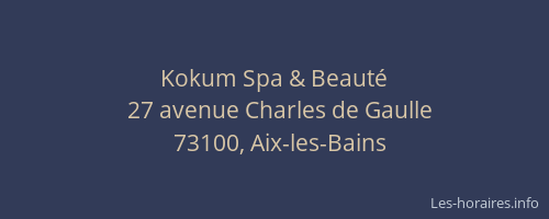 Kokum Spa & Beaut&eacute;