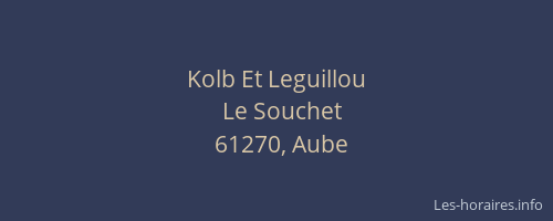 Kolb Et Leguillou