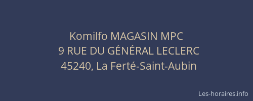 Komilfo MAGASIN MPC