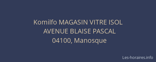 Komilfo MAGASIN VITRE ISOL